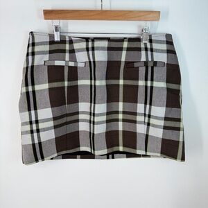 Adidas x Ivy Park Plaid High Rise Front Pocket Mini Skirt